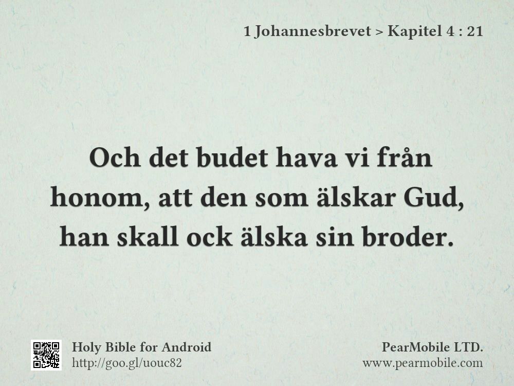1 Johannesbrevet, Kapitel 4:21